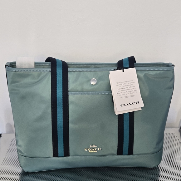 Coach Ellis Tote Recycled Nylon teal - Picture 6 of 11